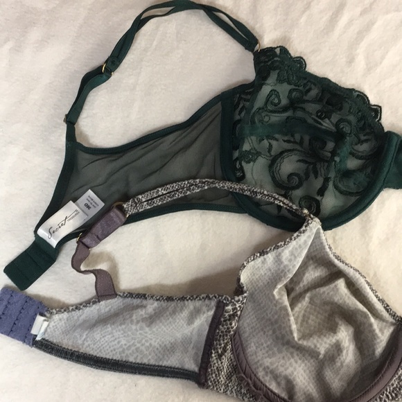 Bin 8 Bundle Of 2 Underwired Bras Adjustable Straps Green & Snake Print Size 36D - Picture 6 of 10